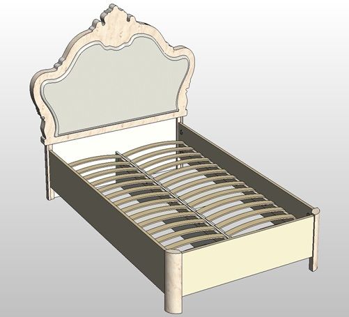 Кровать 1200 с мягким изголовьем из экокожи 