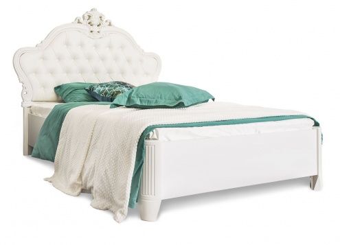 Кровать 1200 с мягким изголовьем из экокожи 