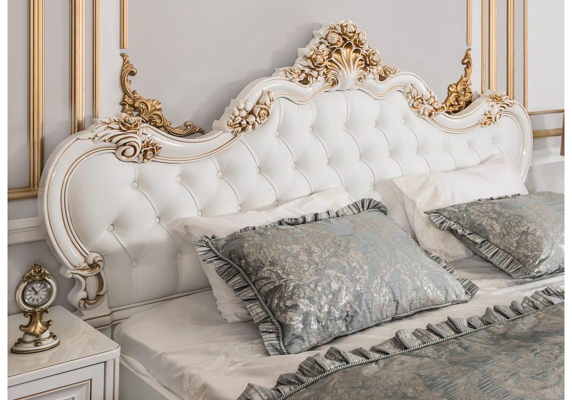 Кровать 1800 с мягким изголовьем из экокожи