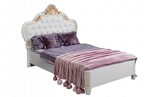 Кровать 1200 с мягким изголовьем из экокожи 