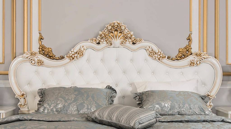 Кровать 1800 с мягким изголовьем из экокожи